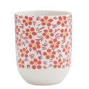 Clayre & Eef Mug 100 ml Red Porcelain Round Flowers