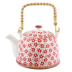 Clayre & Eef Teapot with Infuser 700 ml Red Ceramic Round