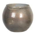 Clayre & Eef Tealight Holder Ø 8x7 cm Brown Glass Round