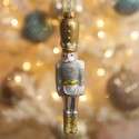 Clayre & Eef Christmas Ornament Nutcracker 17 cm Gold colored White Glass