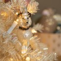 Clayre & Eef Weihnachtsanhänger Hund 14 cm Weiß Glas