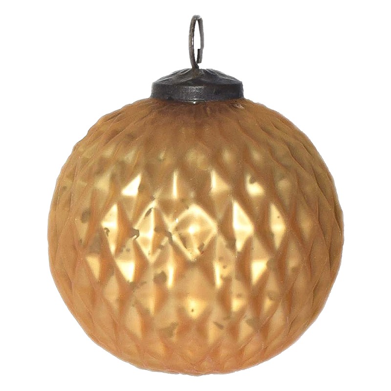 Clayre & Eef Christmas Bauble Ø 10 cm Gold colored Glass
