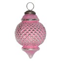Clayre & Eef Christmas Bauble Ø 8 cm Pink Glass
