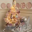 Clayre & Eef Christmas Bauble Ø 7 cm Pink Glass