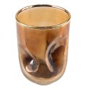 Clayre & Eef Teelichthalter Ø 7x10 cm Goldfarbig Glas