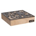 Clayre & Eef Aufbewahrungsbox 24x24x5 cm Braun Holz Quadrat