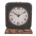 2Clayre & Eef Horloge de table 11*5*12 cm / 1*AA Brun Fer