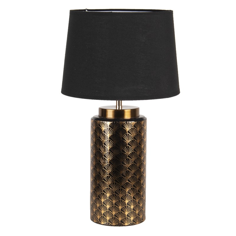 Clayre & Eef Table Lamp Ø 28x50 cm  Gold colored Black Plastic Round