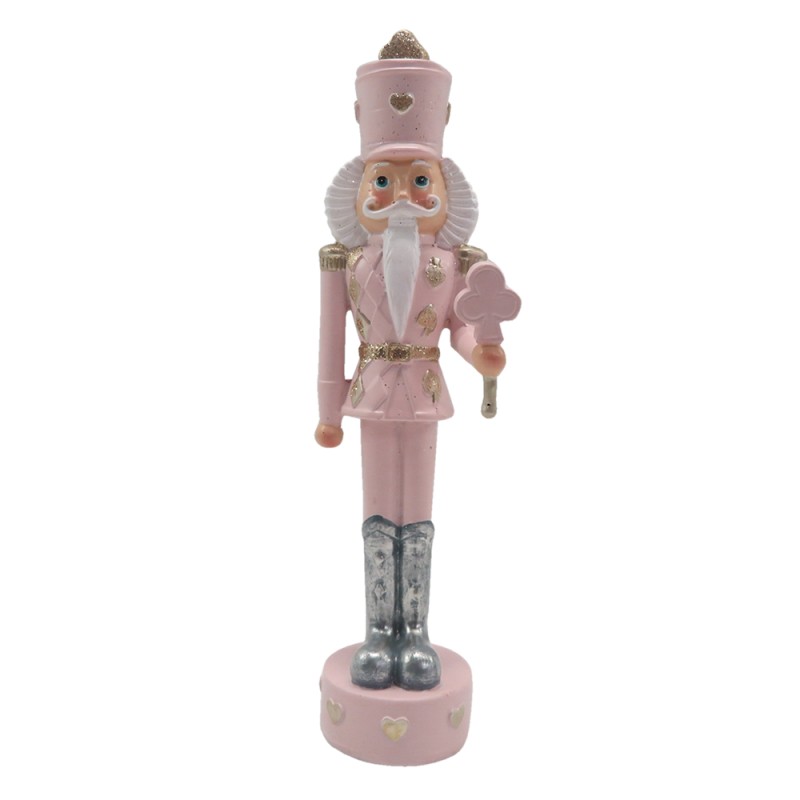 Clayre & Eef Figurine Nutcracker 17 cm Pink White Polyresin