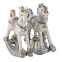 Clayre & Eef Figur 2-er Set Pferd 8 cm Weiß Polyresin