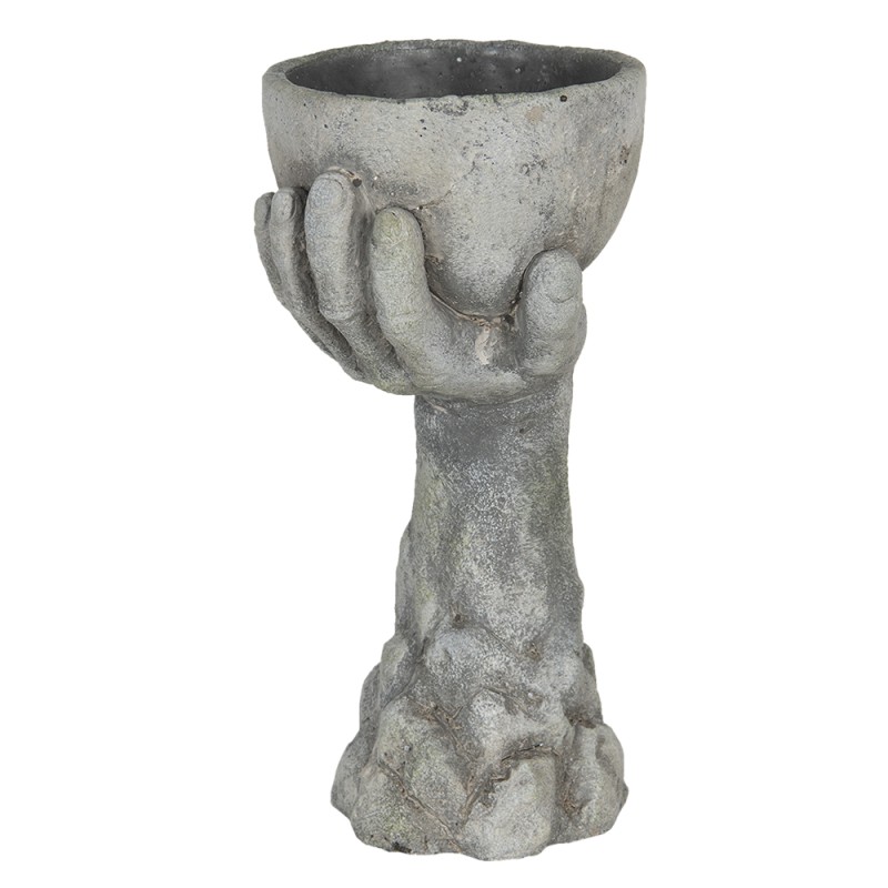 Clayre & Eef Planter Hand 15x14x30 cm Grey Stone