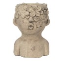 Clayre & Eef Planter Head 17x16x25 cm Grey Stone Flowers
