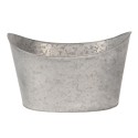 Clayre & Eef Decorative Zinc Tub 49x33x28 cm Grey Iron Oval