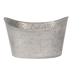 Clayre & Eef Décoration bassine en zinc 49x33x28 cm Gris Fer Ovale