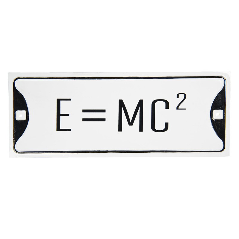 Clayre & Eef Text Sign 39x15 cm White Black Metal Rectangle