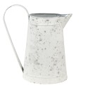 Clayre & Eef Decorative Watering Can 16x12x22 cm Grey White Metal Flowers Flower market