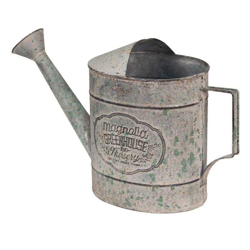 Clayre & Eef Decorative Watering Can 40x14x24 cm Grey Metal Magnolia greenhouse