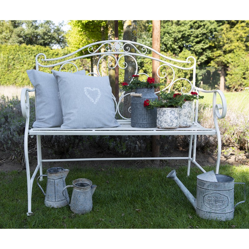 Clayre & Eef Decorative Watering Can 40x14x24 cm Grey Metal Magnolia greenhouse