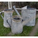 Clayre & Eef Decorative Watering Can 40x14x24 cm Grey Metal Magnolia greenhouse