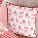 Clayre & Eef Housse de coussin 40x40 cm Blanc Rouge Coton Carré Pomme