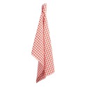 Clayre & Eef Theedoek  50x70 cm Rood Wit Katoen Ruit