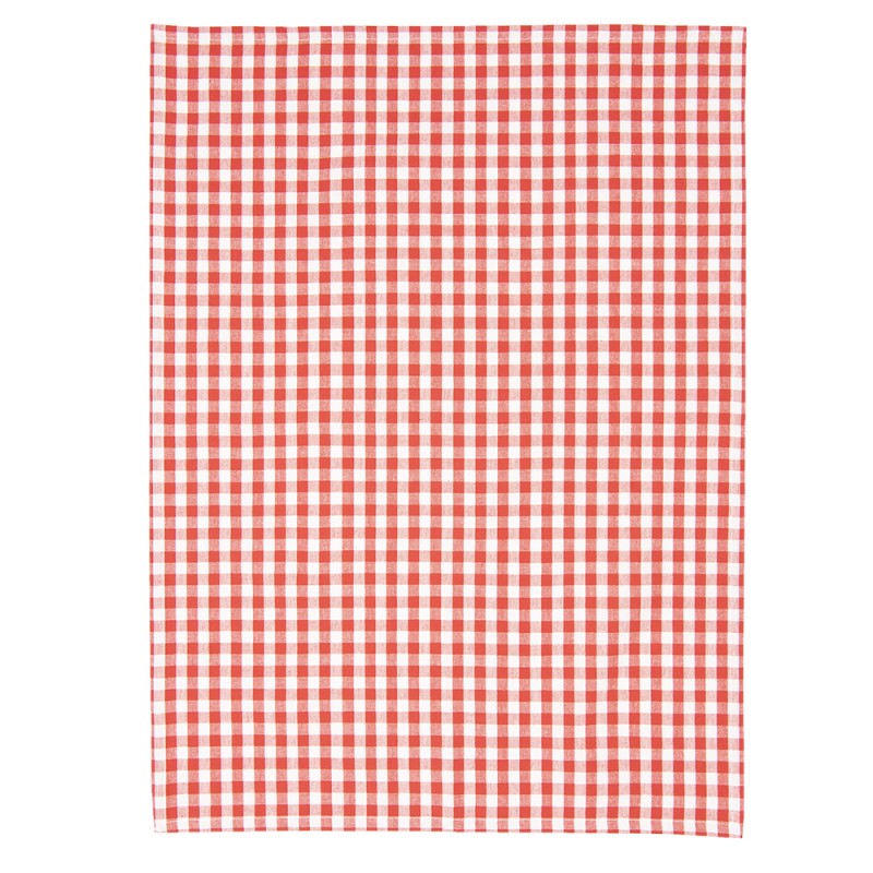 Clayre & Eef Geschirrtuch 50x70 cm Rot Weiß Baumwolle Rauten