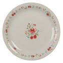 Clayre & Eef Breakfast Plate Ø 20 cm Beige Pink Ceramic Round Roses