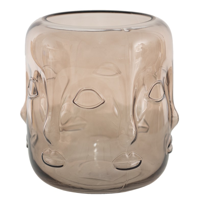 Clayre & Eef Vase Ø 18x21 cm Braun Glas