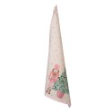 Clayre & Eef Geschirrtuch 50x70 cm Beige Rosa Baumwolle Nussknacker