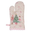 Clayre & Eef Guanto da forno bambino 12x21 cm Beige Rosa  Cotone Schiaccianoci