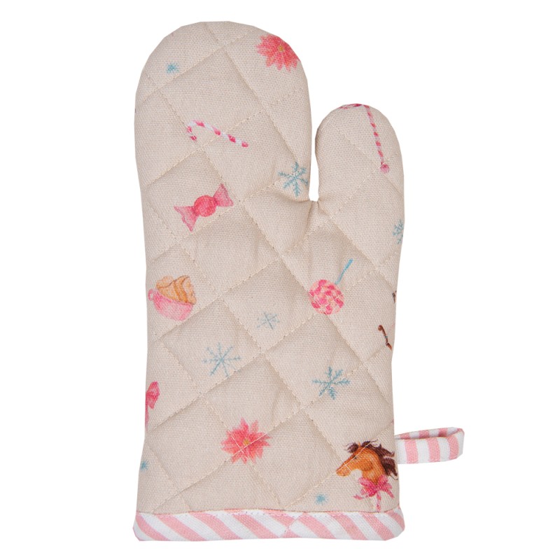 Clayre & Eef Kind Ovenwant  12x21 cm Beige Roze Katoen Notenkraker