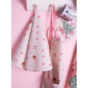 Clayre & Eef Tea Towel  Ø 80 cm Beige Pink Cotton Round Rocking Horse