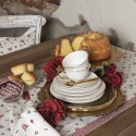 Clayre & Eef Asciugamani da cucina 50x70 cm Rosso Bianco  Cotone Rettangolo Rose