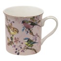 Clayre & Eef Mug 330 ml Pink Porcelain Birds