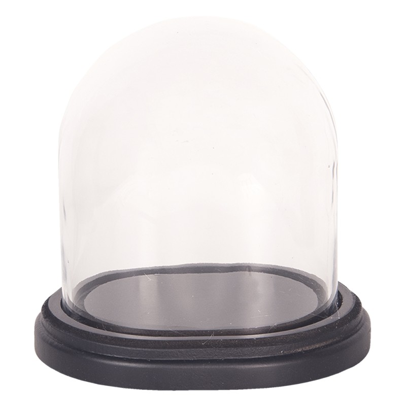 Clayre & Eef Cloche 18x15x18 cm Brown Wood Glass Oval
