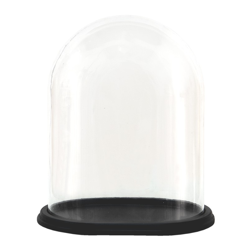 Clayre & Eef Glocke 28x20x32 cm Holz Glas Oval