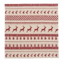 Clayre & Eef Weihnachts-Servietten 6er Set 40x40 cm Rot Beige Baumwolle Quadrat Weihnachten