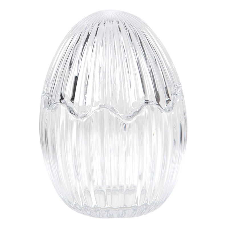Clayre & Eef Glass Jar Egg Ø 9x12 cm Glass