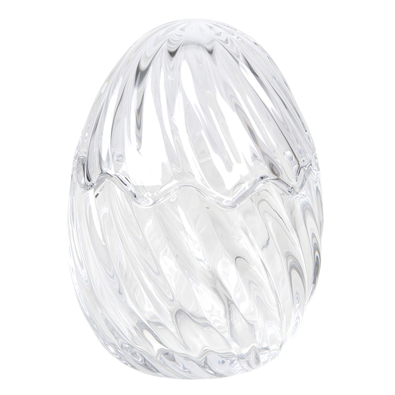 Clayre & Eef Glass Jar Egg Ø 9x12 cm Glass