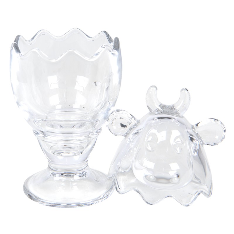 Clayre & Eef Glass Jar Cow Ø 8x19 cm Glass