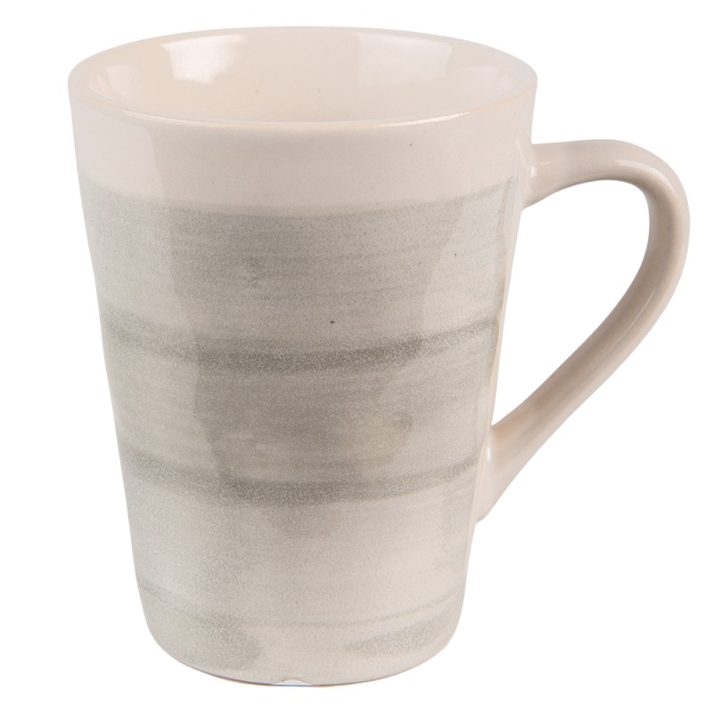 Clayre & Eef Tasse 400 ml Grau Grün Keramik