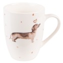 Clayre & Eef Mug 300 ml Beige Marron Porcelaine Teckel