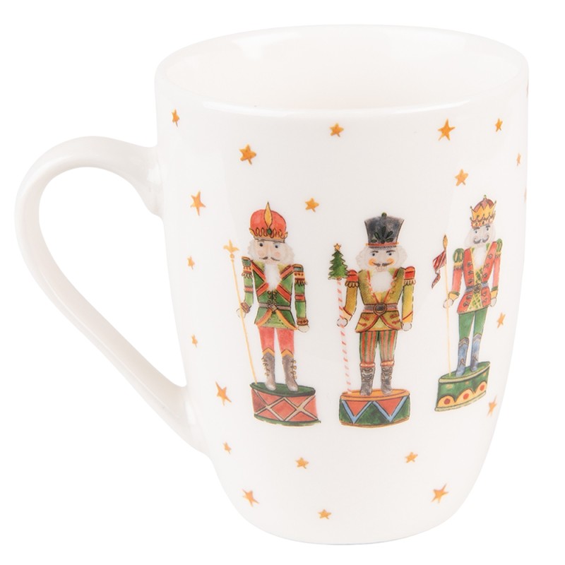 Clayre & Eef Mug 300 ml Beige Porcelain Nutcrackers