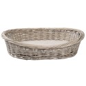 Clayre & Eef Dog Basket 74x57x19 cm Grey Rattan Oval