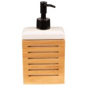 Clayre & Eef Soap Dispenser 10x6x19 cm Brown White Ceramic Rectangle