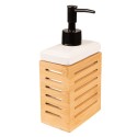 Clayre & Eef Soap Dispenser 10x6x19 cm Brown White Ceramic Rectangle