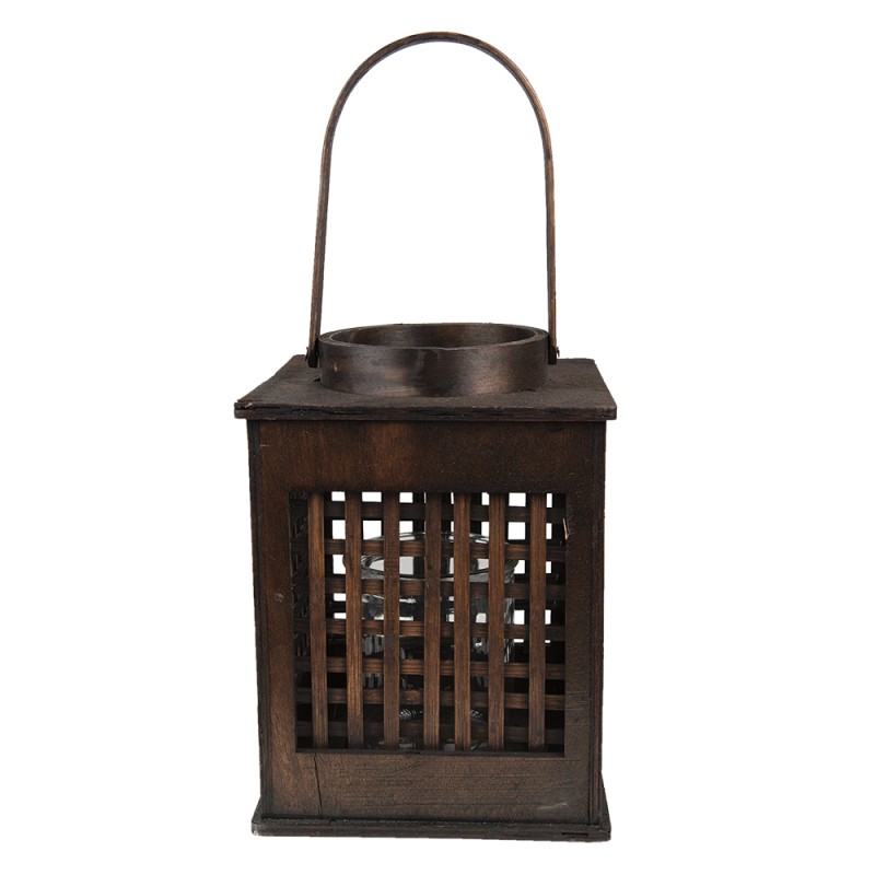Clayre & Eef Wind Light 19x19x25 cm Brown Bamboo Square