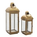 Clayre & Eef Lantern Set of 2 Copper colored Iron Rectangle