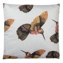 Clayre & Eef Coussin décoratif 45x45 cm Blanc Beige Synthétique Carré Oiseaux