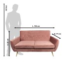 Clayre & Eef Sitzbank 2-Sitzer 2-Zits Rosa Textil